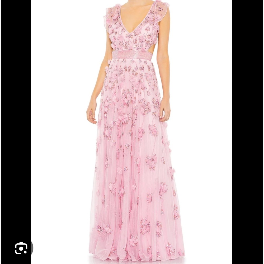 Mac Duggal Pink Beaded Gown